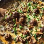 Cremige Hackfleisch Pilz Pfanne