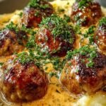 Saftige Hackbaellchen Cremiger Sauce