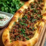 Tuerkische Pide Mit Hackfleisch