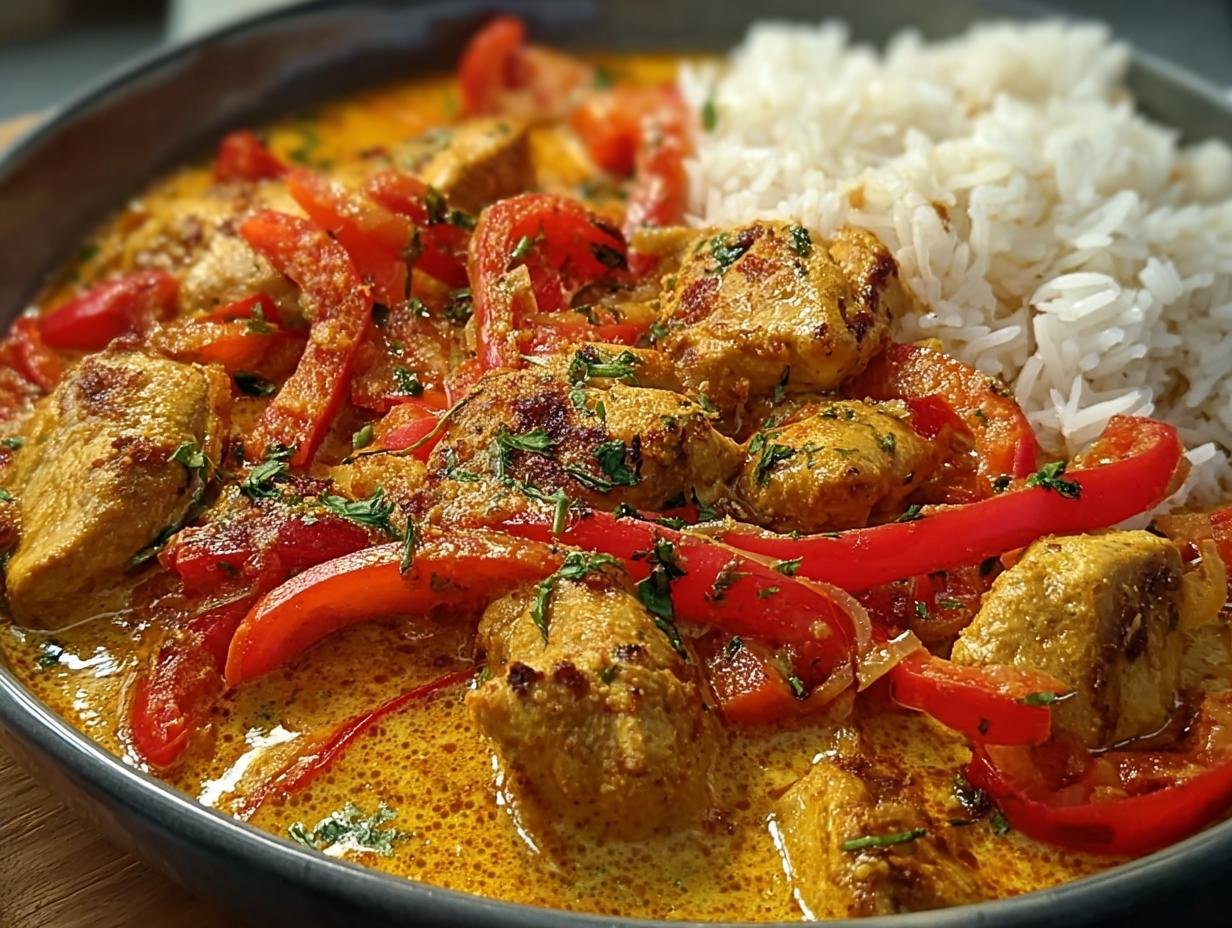 Cremig Kip Paprika Ragout: Snel, Heerlijk! - Cremiges Haehnchen Paprika Ragout - additional detail