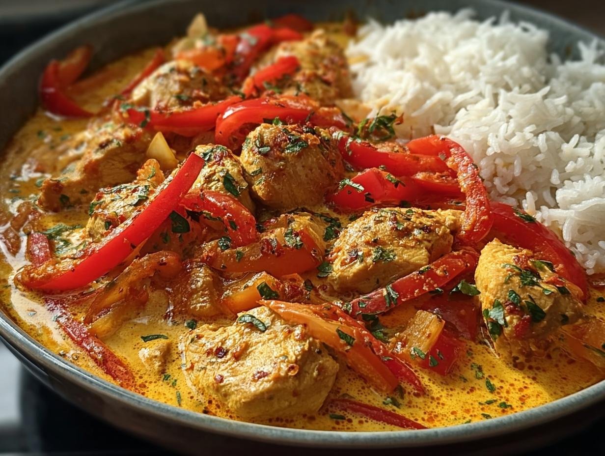 Cremiges Haehnchen Paprika Ragout