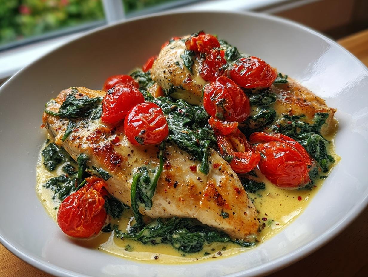 Keto Hahnchen Spinat Tomaten