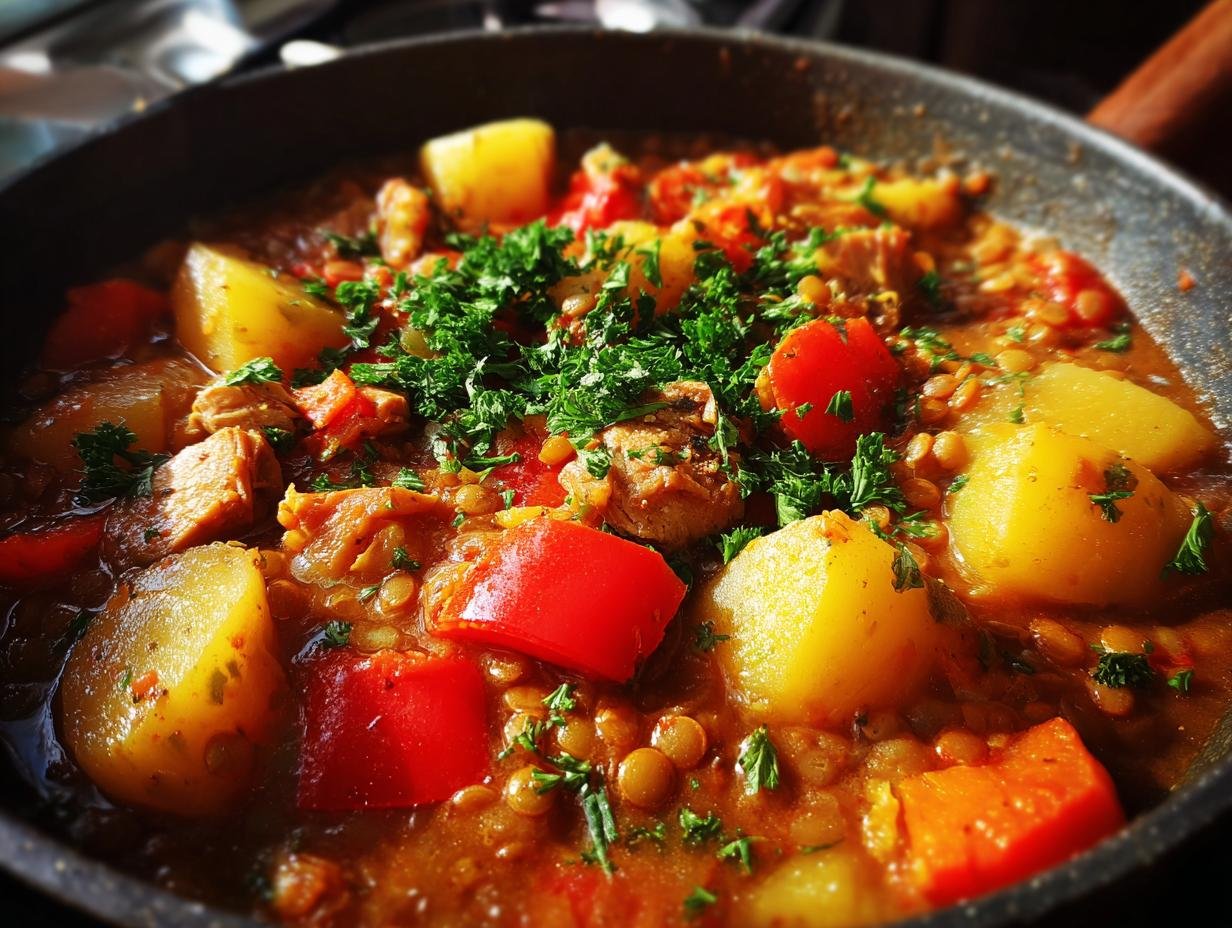 Wurziger Paprika Kartoffel Linsen