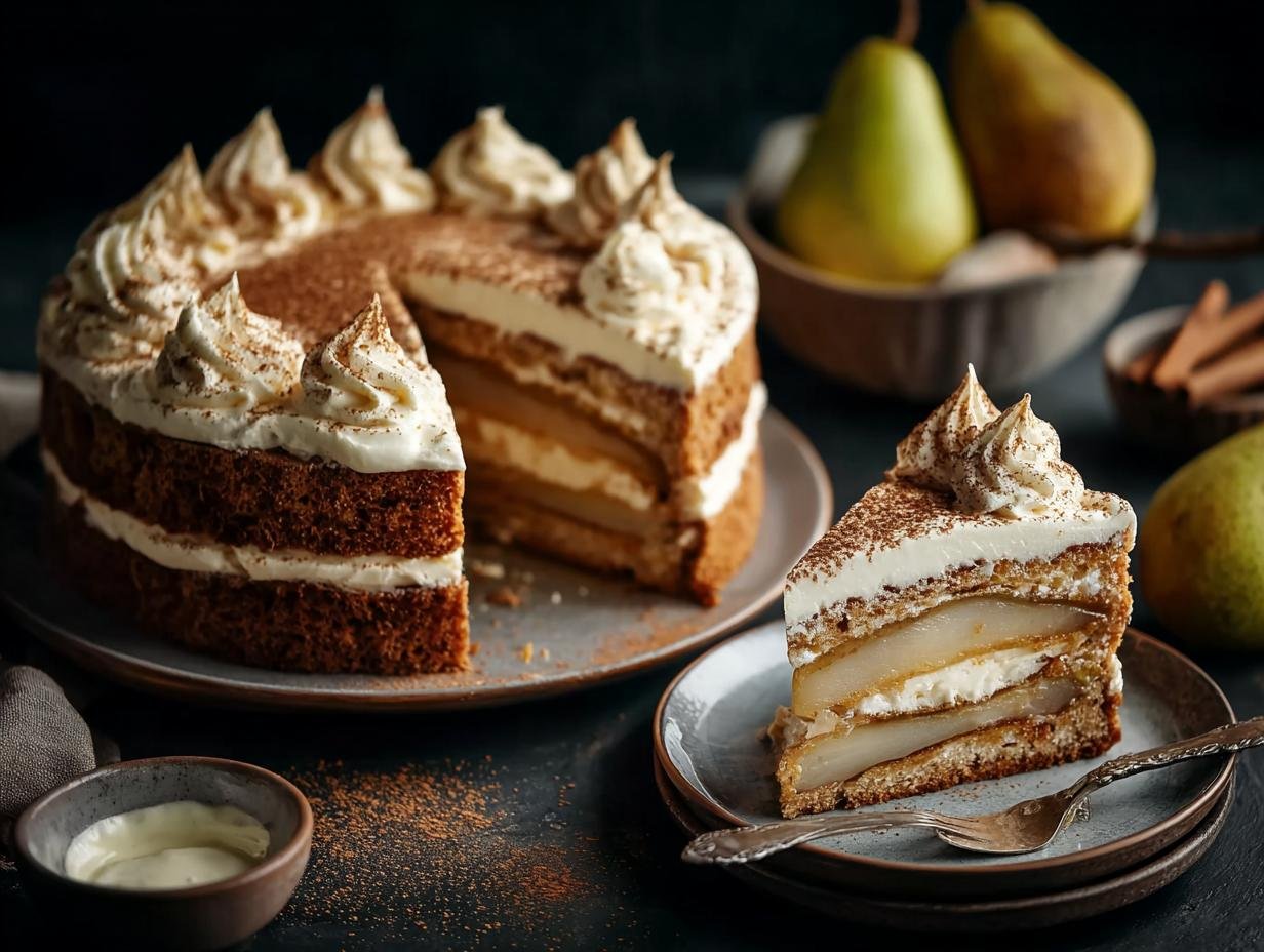 Birnenkuchen mit Schmandcreme: Culinaire Hemel - Birnenkuchen Mit Schmandcreme - additional detail