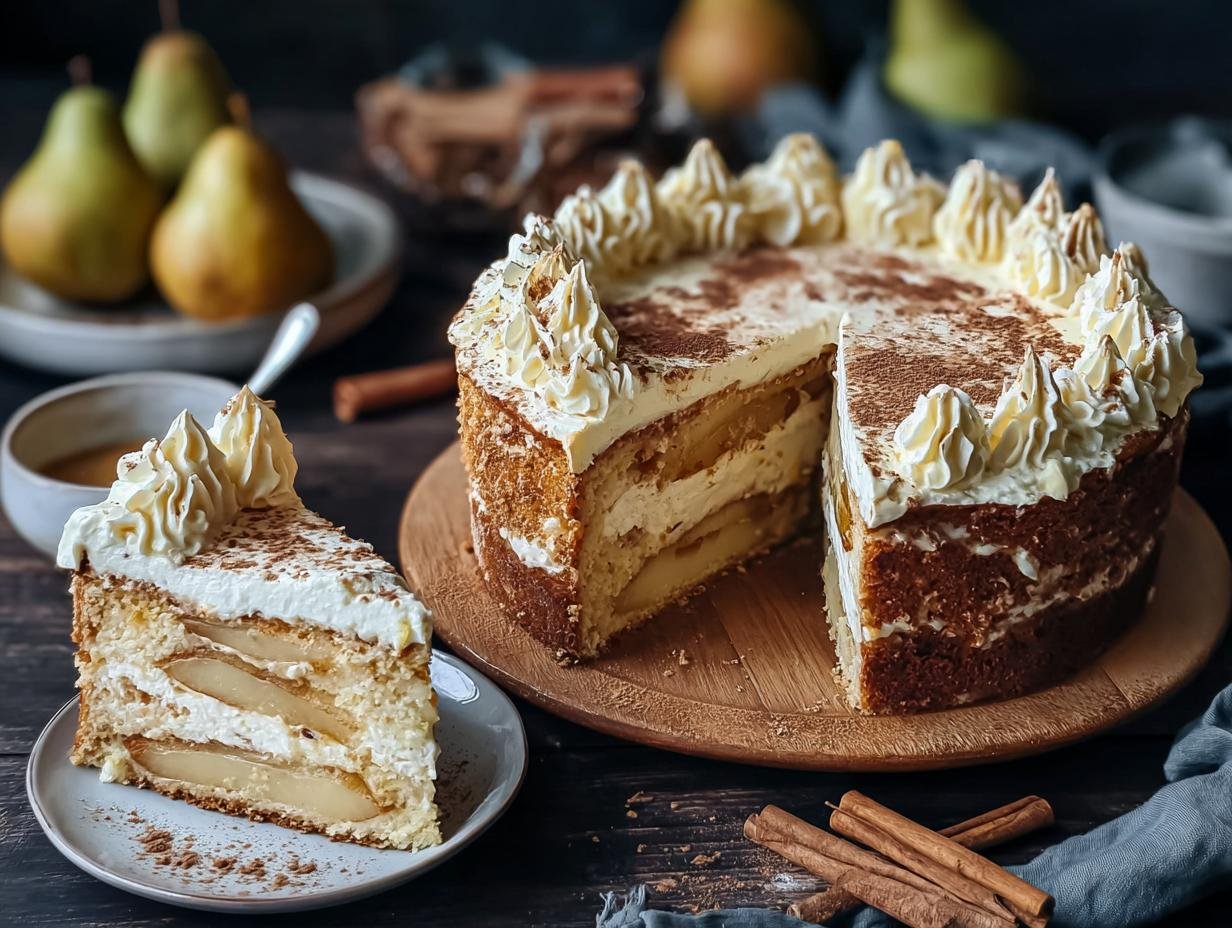 Birnenkuchen Mit Schmandcreme