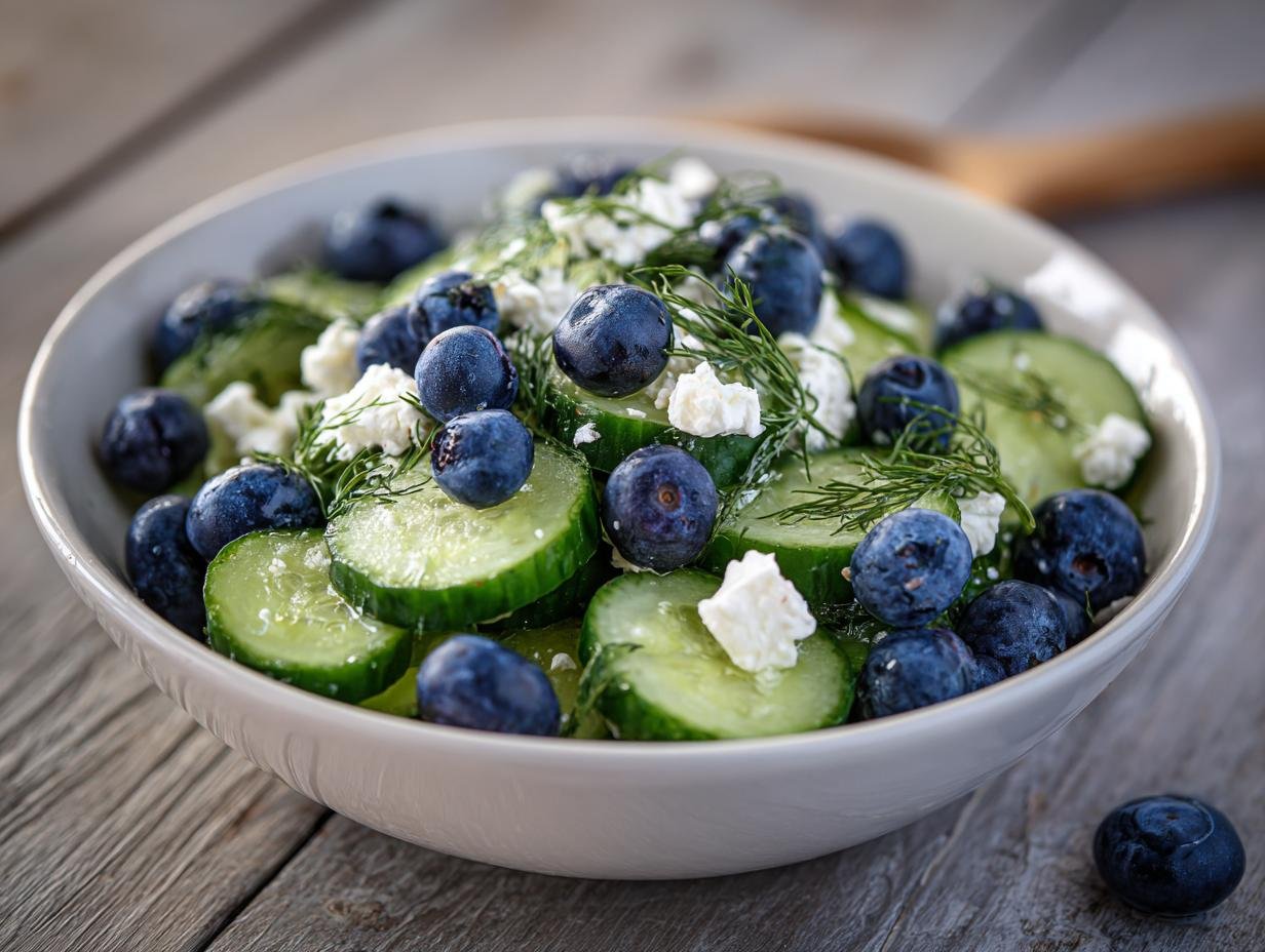 Frischer Gurken Blaubeer Salat: 1 Geheime Ingrediënt - Frischer Gurken Blaubeer Salat - additional detail