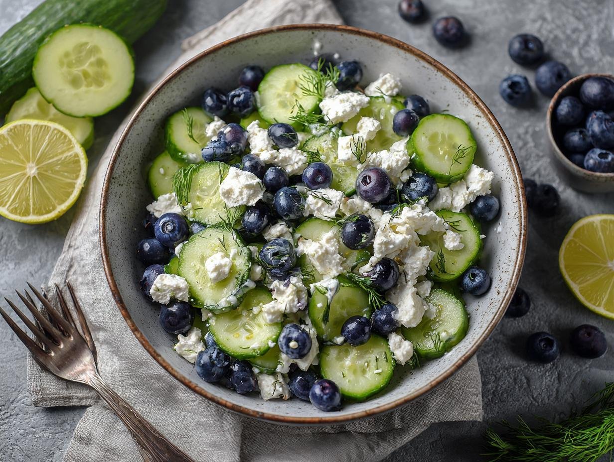 Frischer Gurken Blaubeer Salat: 1 Geheime Ingrediënt - Frischer Gurken Blaubeer Salat - additional detail