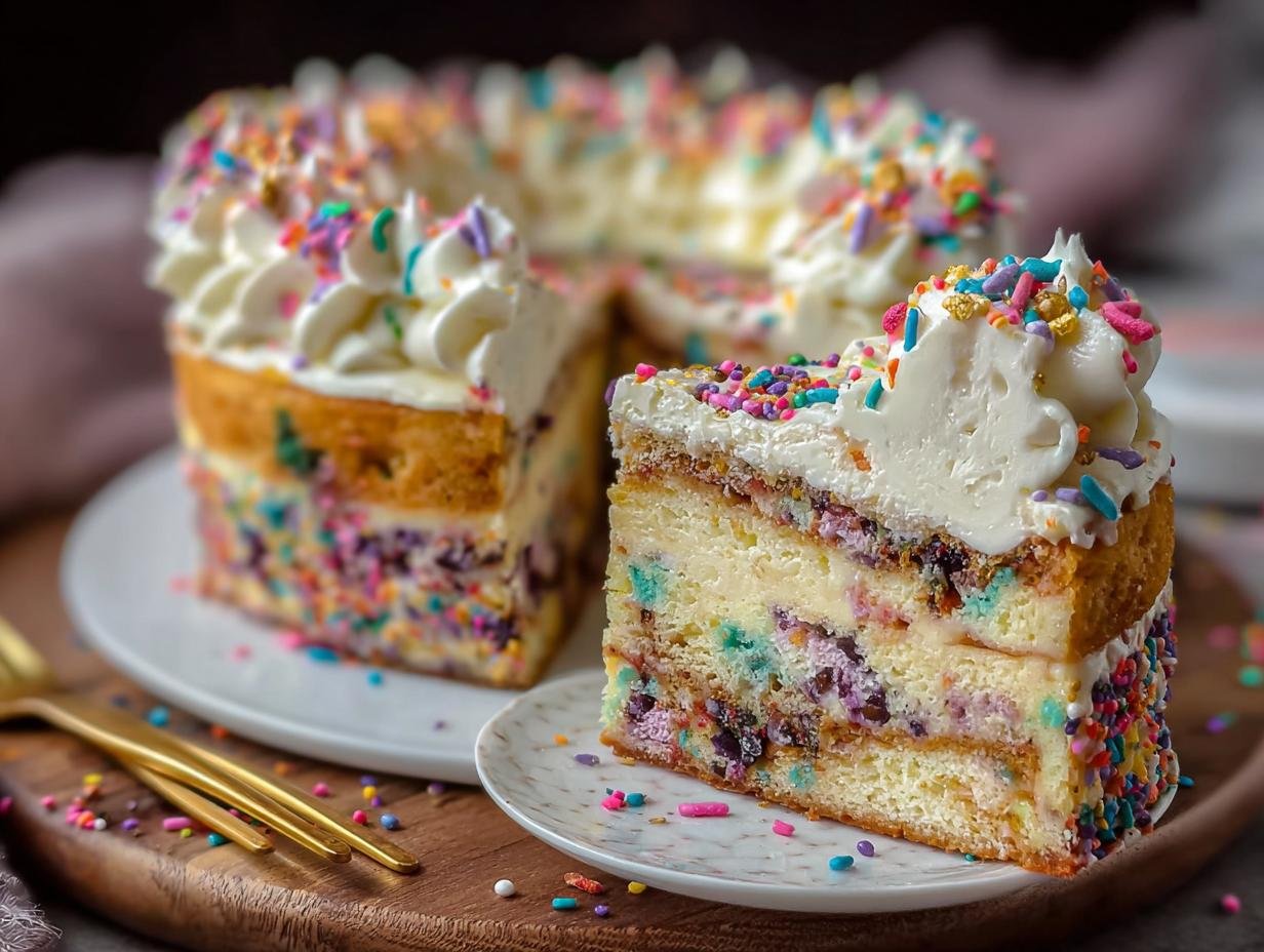 Verrukkelijke Funfetti Cheesecake Cake met 2 lagen - Funfetti Cheesecake Cake - additional detail