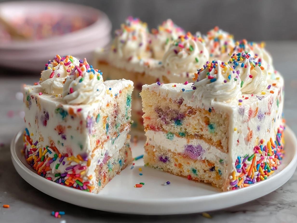 Verrukkelijke Funfetti Cheesecake Cake met 2 lagen - Funfetti Cheesecake Cake - additional detail