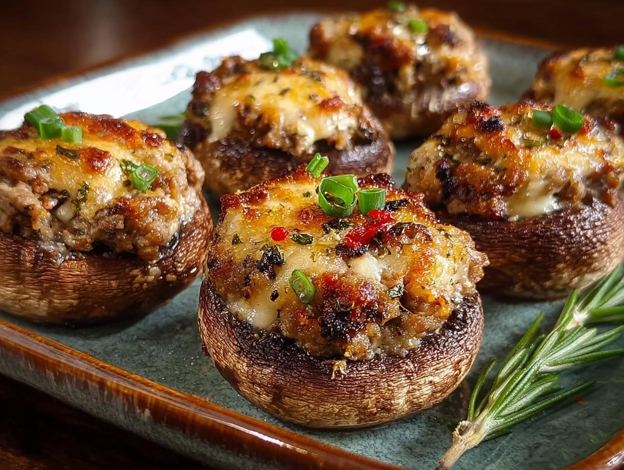 Gevulde Champignons Met Gehakt: Heerlijk! - Gefuellte Champignons Mit Hackfleisch - additional detail