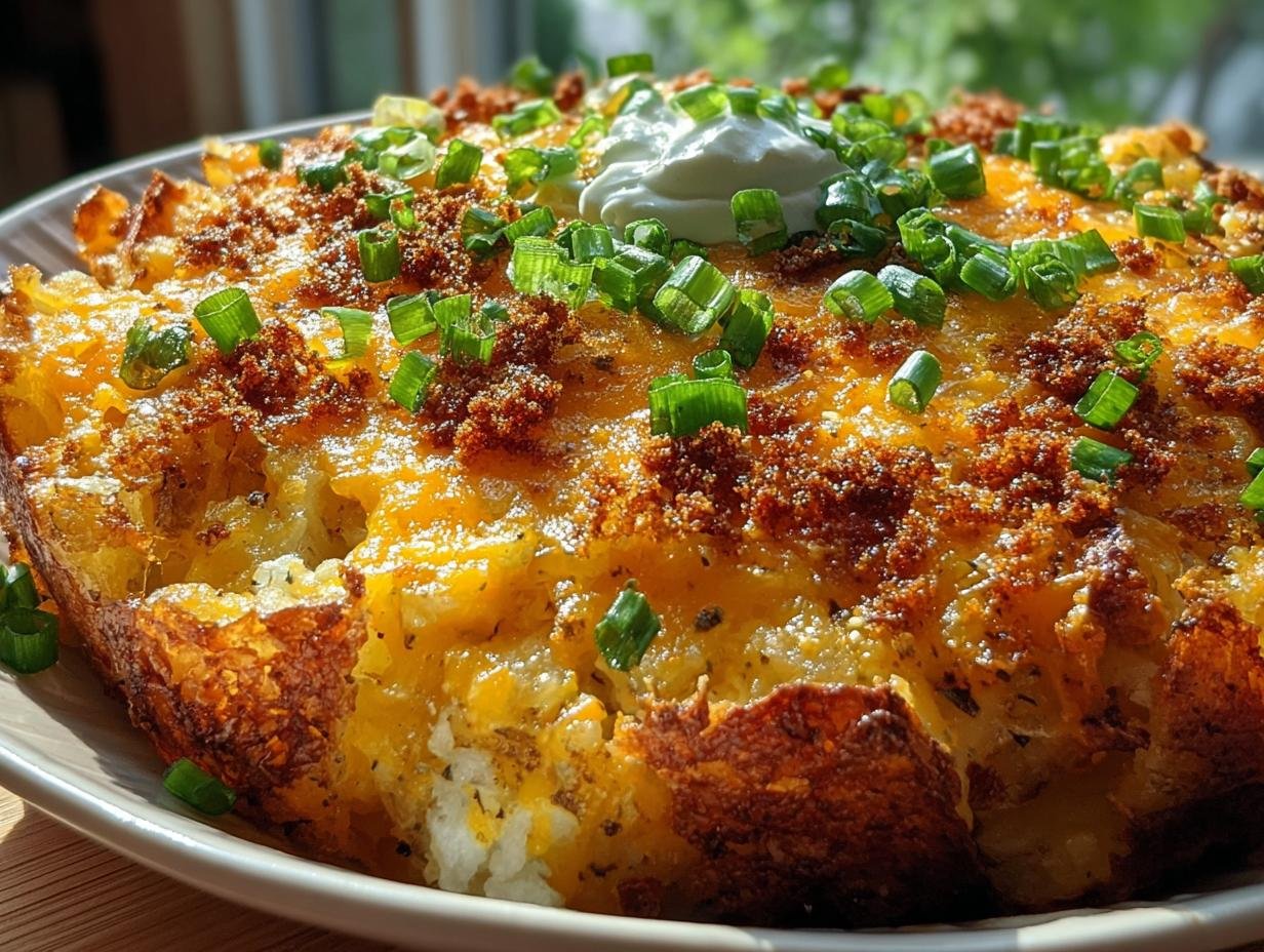 Käse Ranch Kartoffelauflauf: heerlijk & makkelijk - Kase Ranch Kartoffelauflauf Ein - close-up van knapperige topping