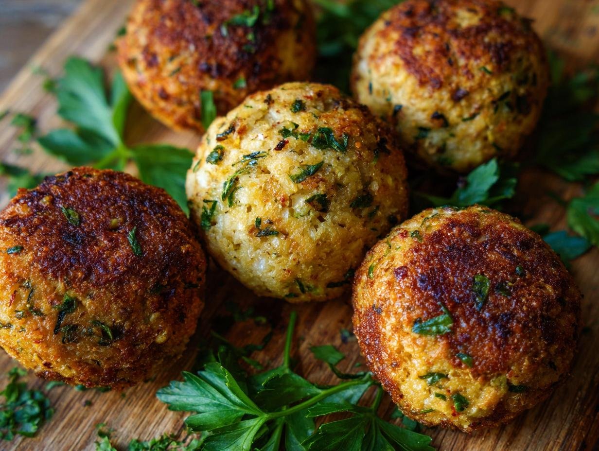 Knusprige Zucchini Feta Ballchen