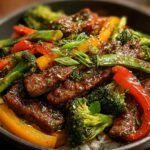 Schnelles Farbenfrohes Rindfleisch Wokgericht