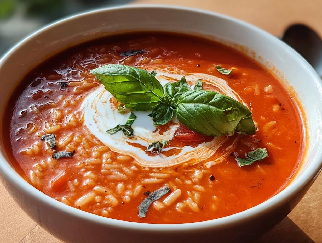 Tomatensuppe Mit Reis Passierten