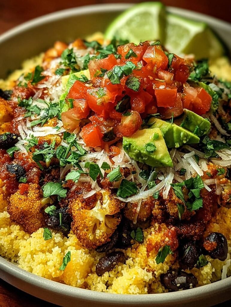 Cauliflower Fiesta Burrito Bowls