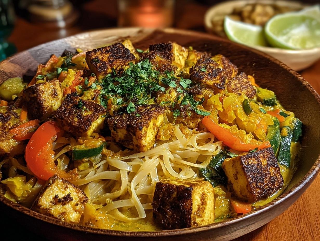 Einfache Kokos Curry Nudeln