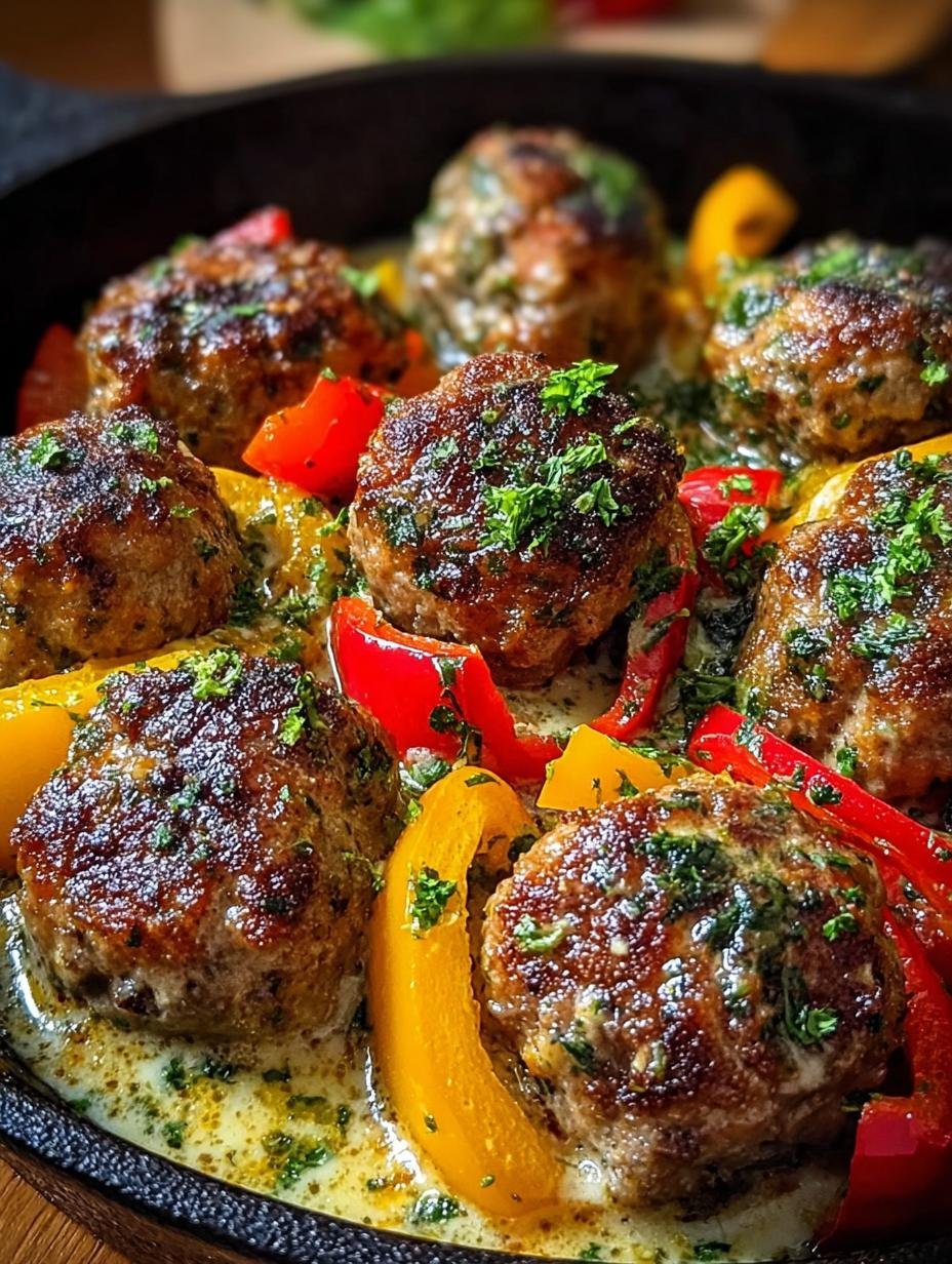 Herzhafte Frikadellenpfanne Mit Paprika