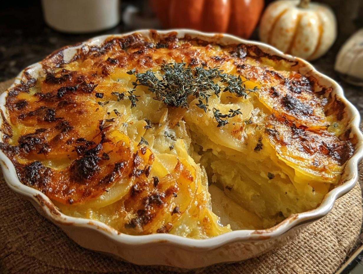 Kuerbis Kartoffel Gratin Mit