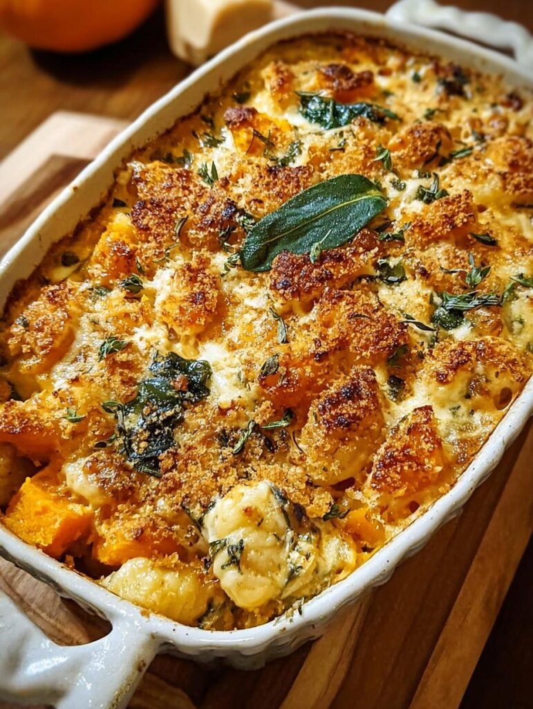 Saftiger Kuerbis Gnocchi Auflauf