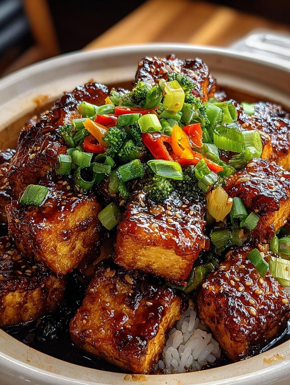 Teriyaki Gluck Tofu: 1 heerlijk en gelukkig crockpot recept - Teriyaki Gluck Crockpot Tofu - main visual representation
