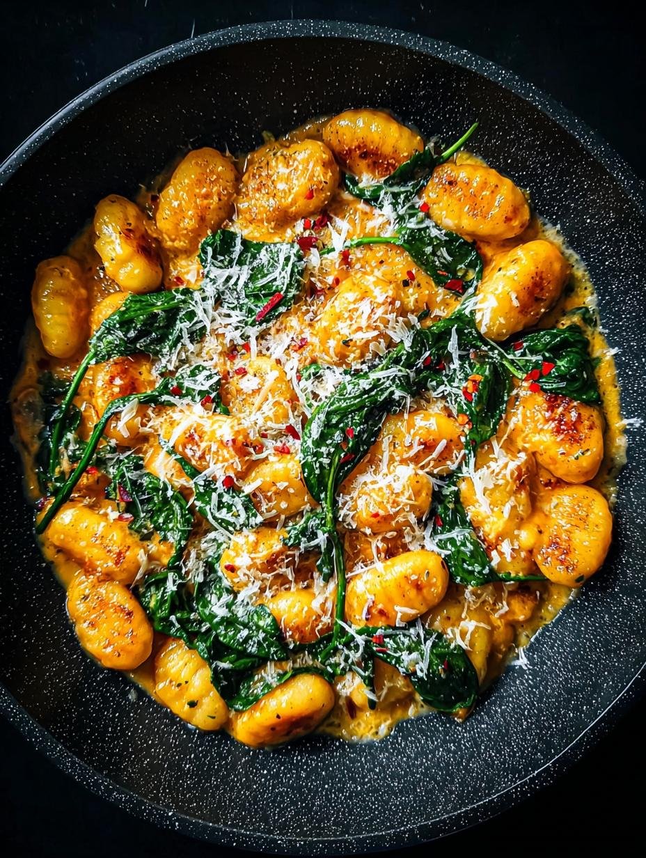 Close-up van romige Turbo Gnocchi Met Kuerbis met Parmezaanse kaas en verse kruiden