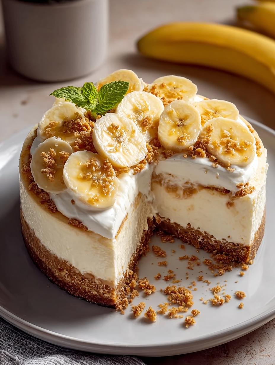 Heerlijke Banana Pudding Cheesecake met romige vulling en Nilla Wafers