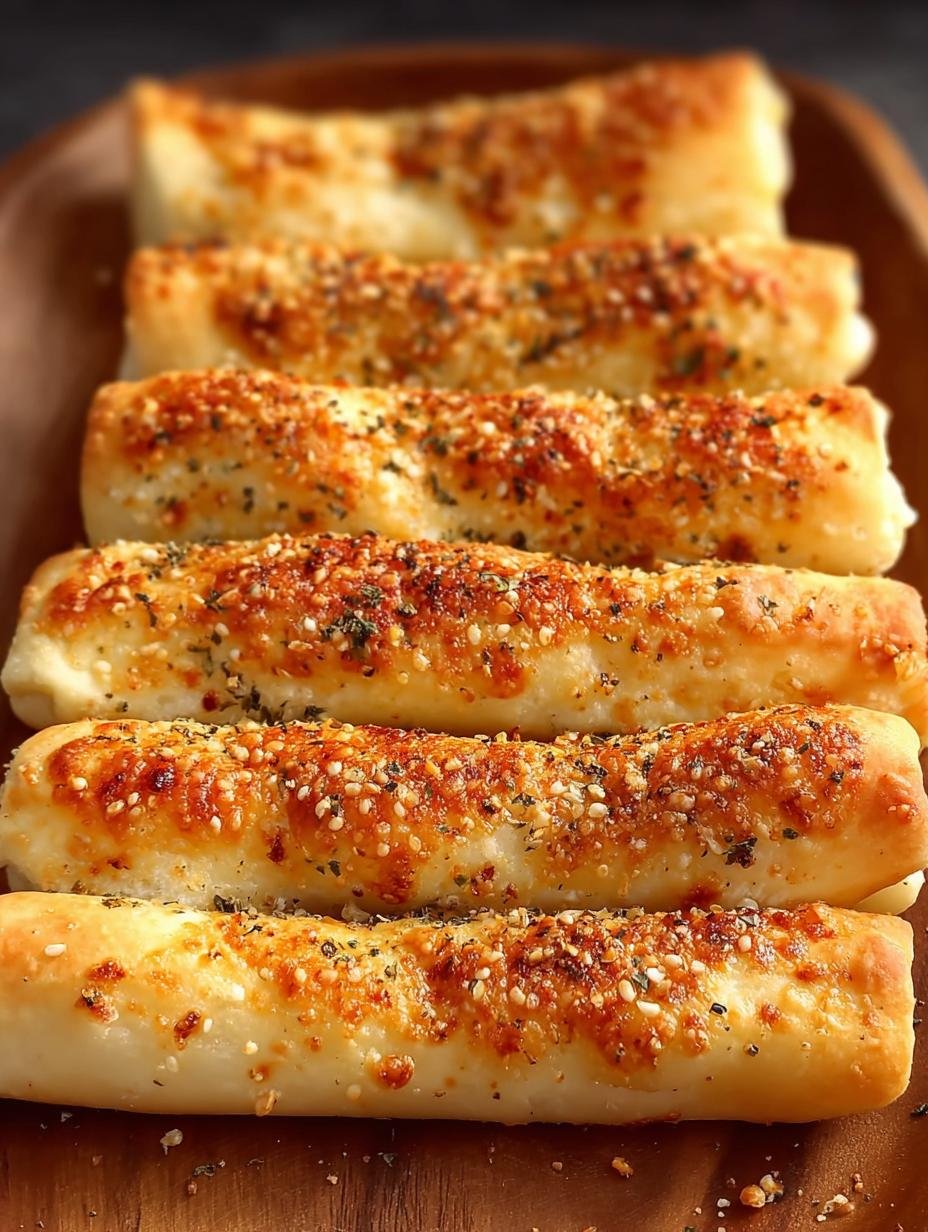 Fantastische Copycat Pizza Hut Breadsticks in 20 Min! - Close-up van gesneden Copycat Pizza Hut Breadsticks met gesmolten kaas en kruiden.
