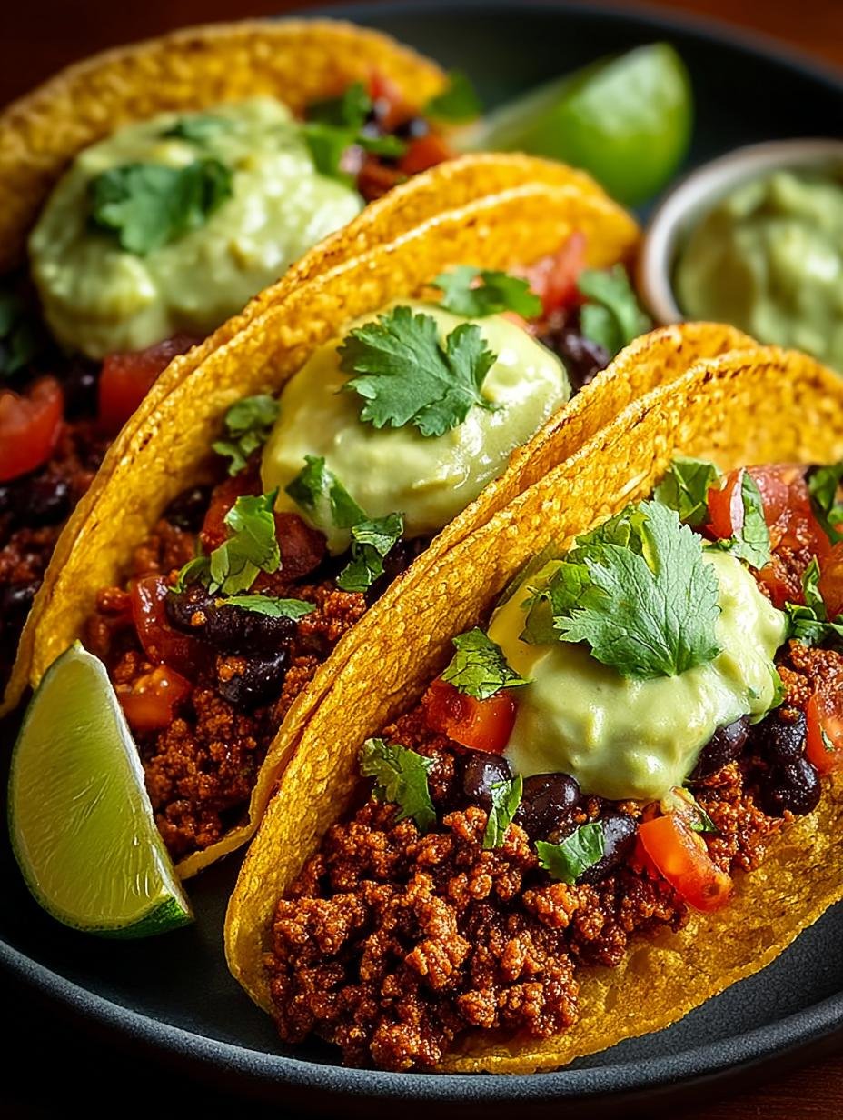 Close-up van Crispy Baked Ground Turkey in een pan, perfect gekruid en aangebraden, klaar voor de taco's.