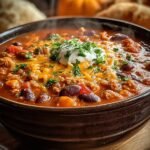 Herbstliche Kurbis Turkey Chili
