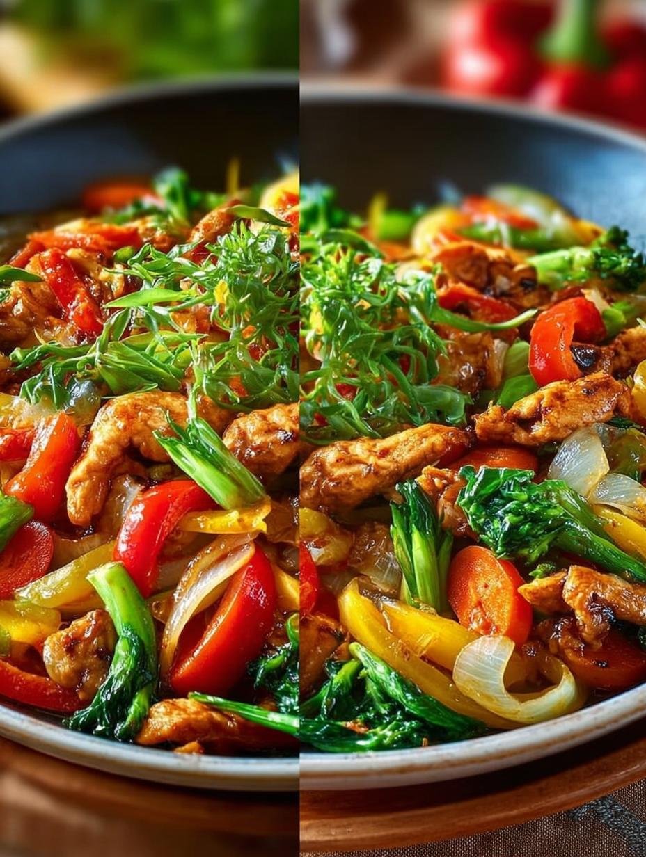 Verbluffende Low Carb Rezepte Mittagessen in 25 min - Close-up van de bereide low carb groentepan met kalkoen, klaar om te serveren