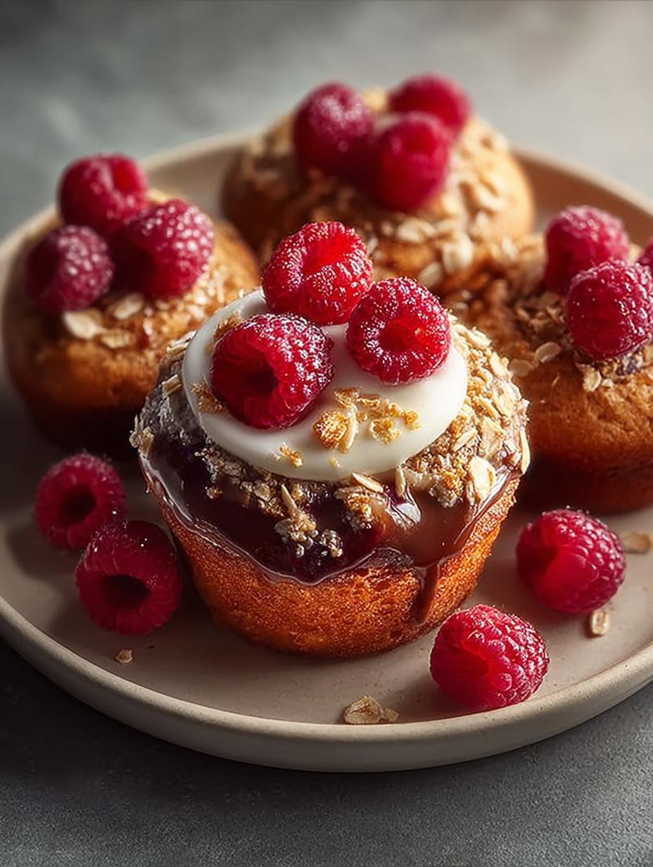 Raspberry Coconut Granola Muffins