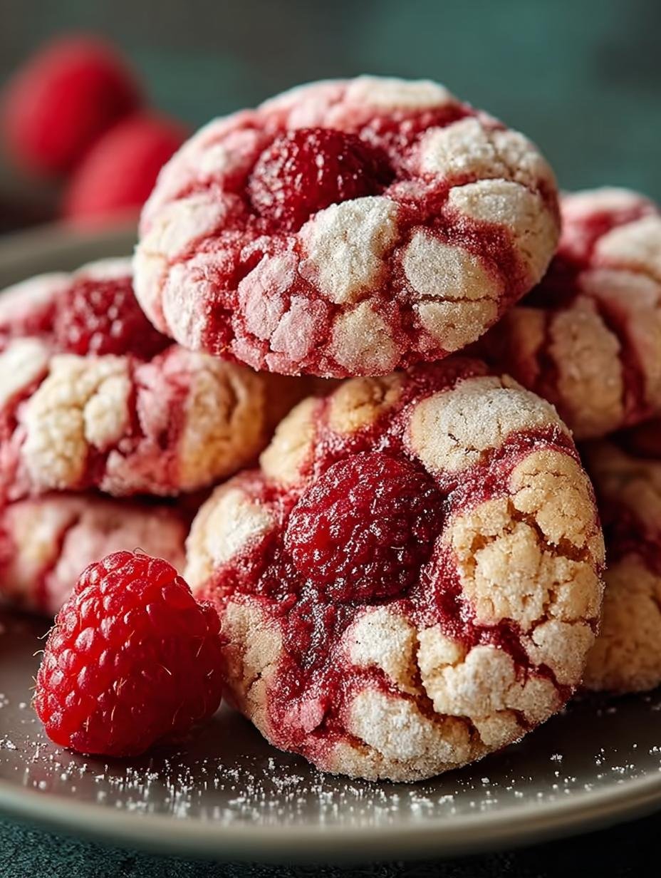 Close-up van een Raspberry Cookie met glanzende frambozenjam vulling