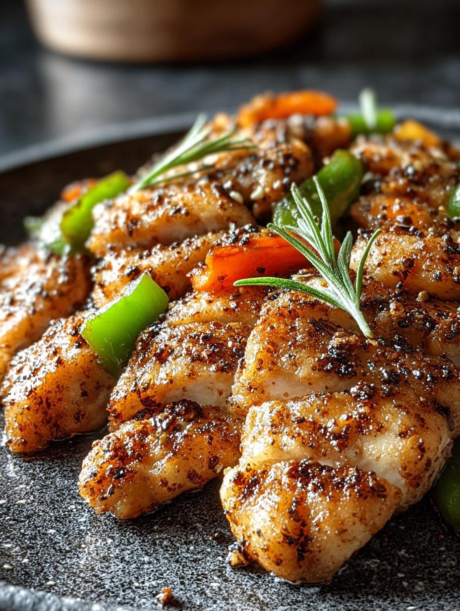 Heerlijke Salt Pepper Chicken met knapperige kipstukjes, paprika en lente-ui, klaar om te serveren