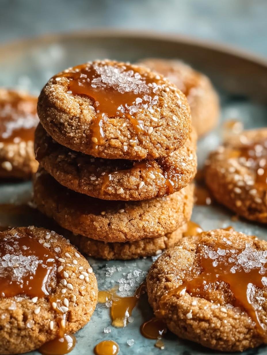 Salted Caramel Sesame Cookies