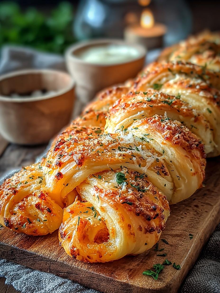 Heerlijke Snelle Knoblauchbrot Drehungen Aus, goudbruin en knapperig, klaar om te serveren