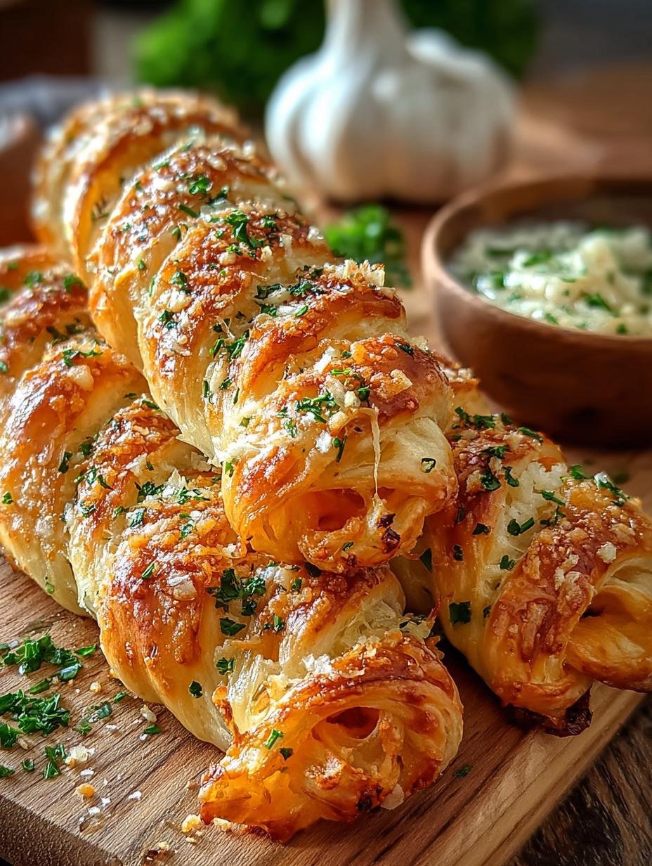 Schnelle Knoblauchbrot Drehungen Aus