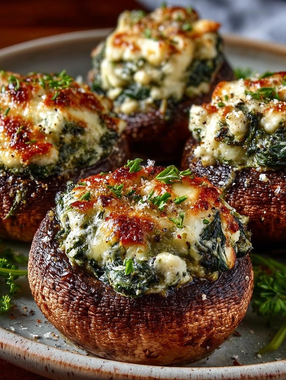 Waanzinnige Spinat Feta Gefuellte Champignons in 1 pan! - Spinat Feta Gefuellte Champignons - additional detail