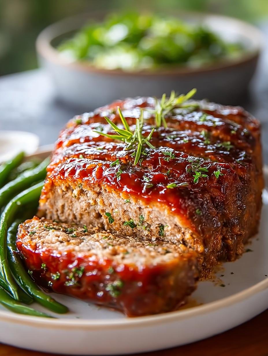 Fantastisch Turkey Meatloaf: 1 geheim voor perfectie! - Plakken kalkoengehaktbrood geserveerd met aardappelpuree en groene bonen