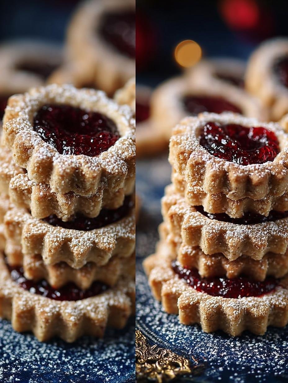Onweerstaanbare Weihnachtskekse Rezepte Linzer Torte: 7 Stappen - Weihnachtskekse Rezepte Linzer Torte - versgebakken koekjes met frambozenjam