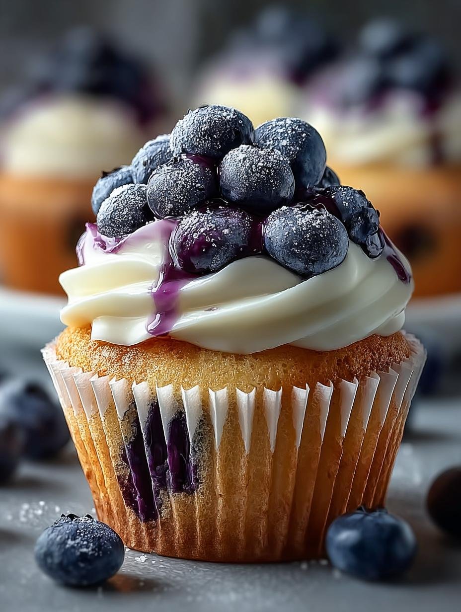 White Chocolate Blueberry Cupcakes