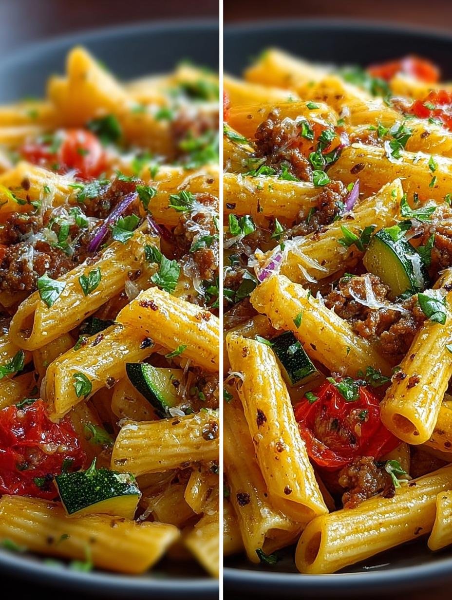 Zucchini Penne Mit Knoblauchbutter
