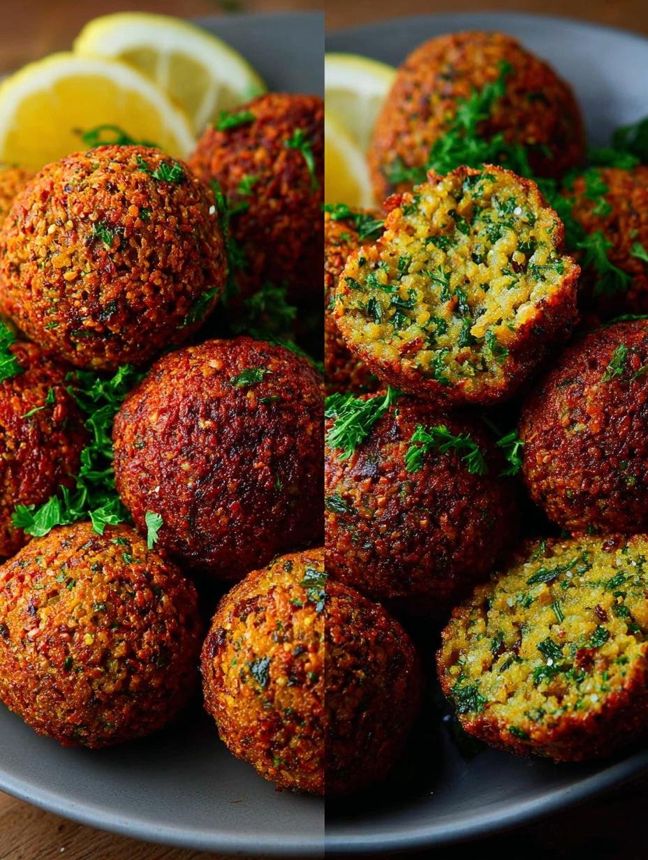 Air Fryer Falafel Gesund geserveerd in een pitabroodje met verse groenten en tahinisaus