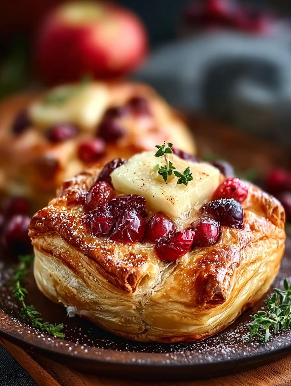 Verrukkelijke Appel Cranberry Brie Bladerdeeg In 1 Uur - Apple Cranberry Brie Puff - main visual representation