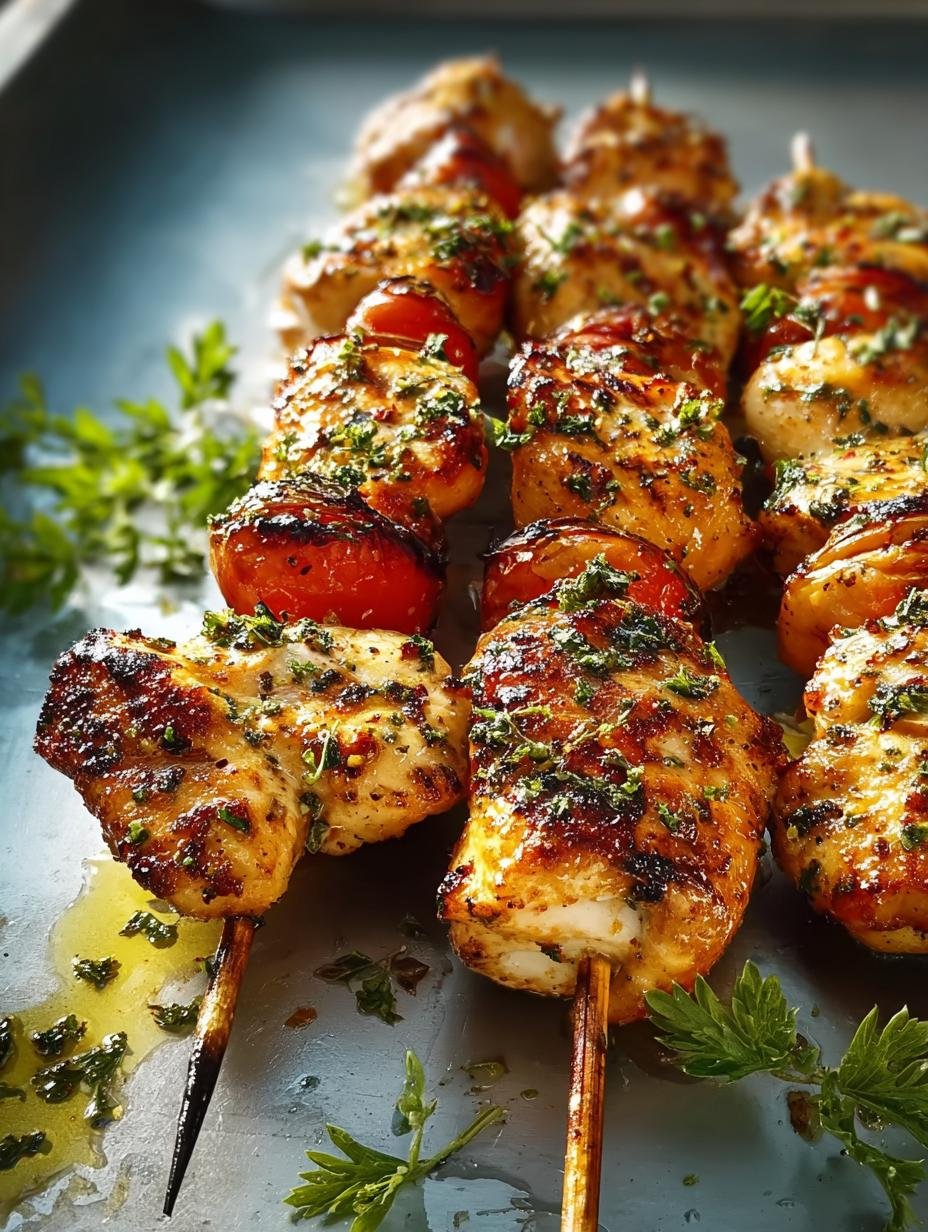 Perfect gebakken Kipspiesjes Oven, goudbruin en sappig, klaar om te serveren