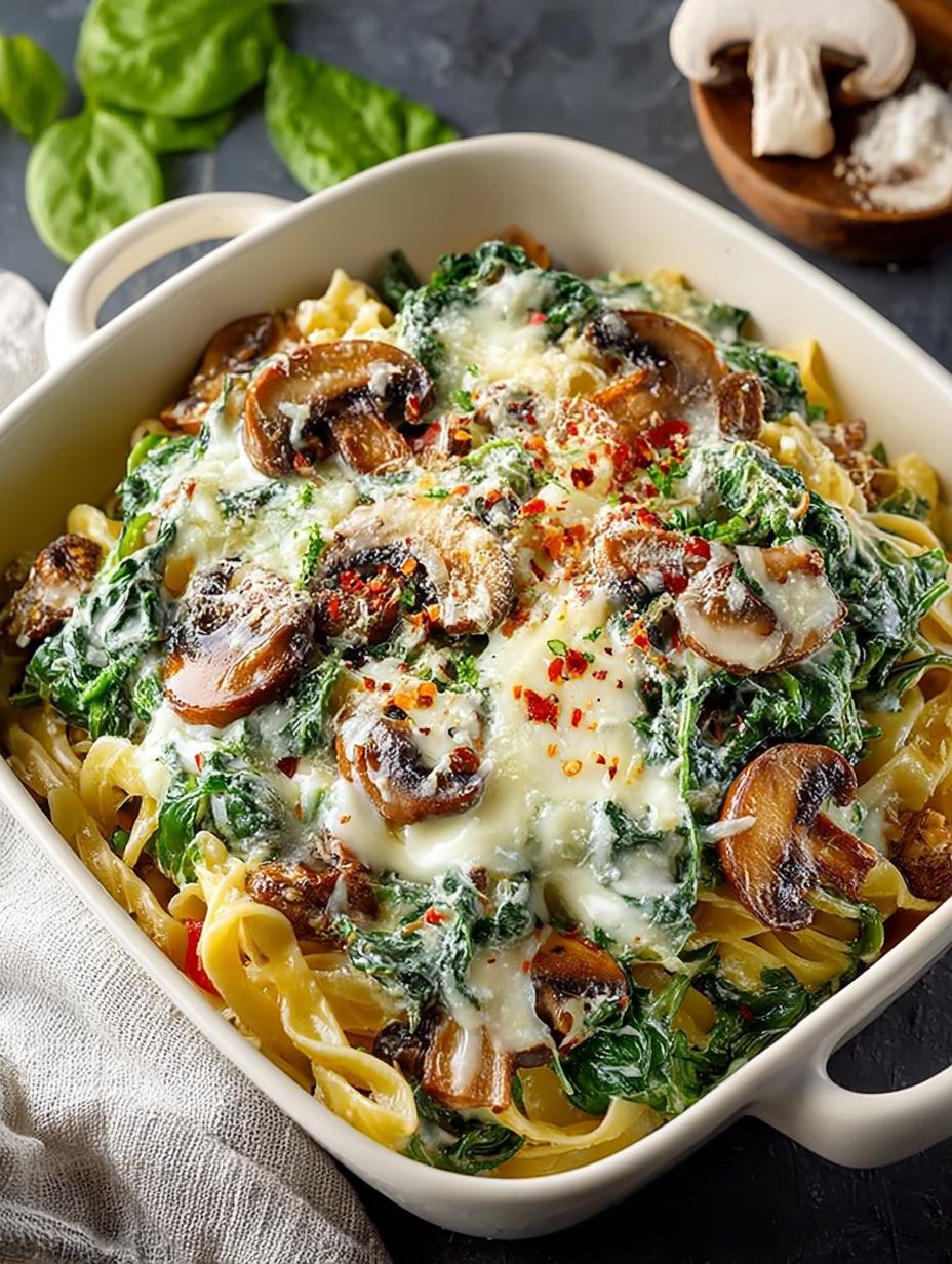 Creamy Spinach Mushroom Pasta