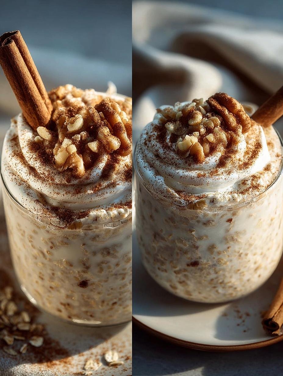 Smeuïge Cremige Zimtschnecken Overnight Oats: 2 unieke tips - Cremige Zimtschnecken Overnight Oats - heerlijk ontbijt in een glas