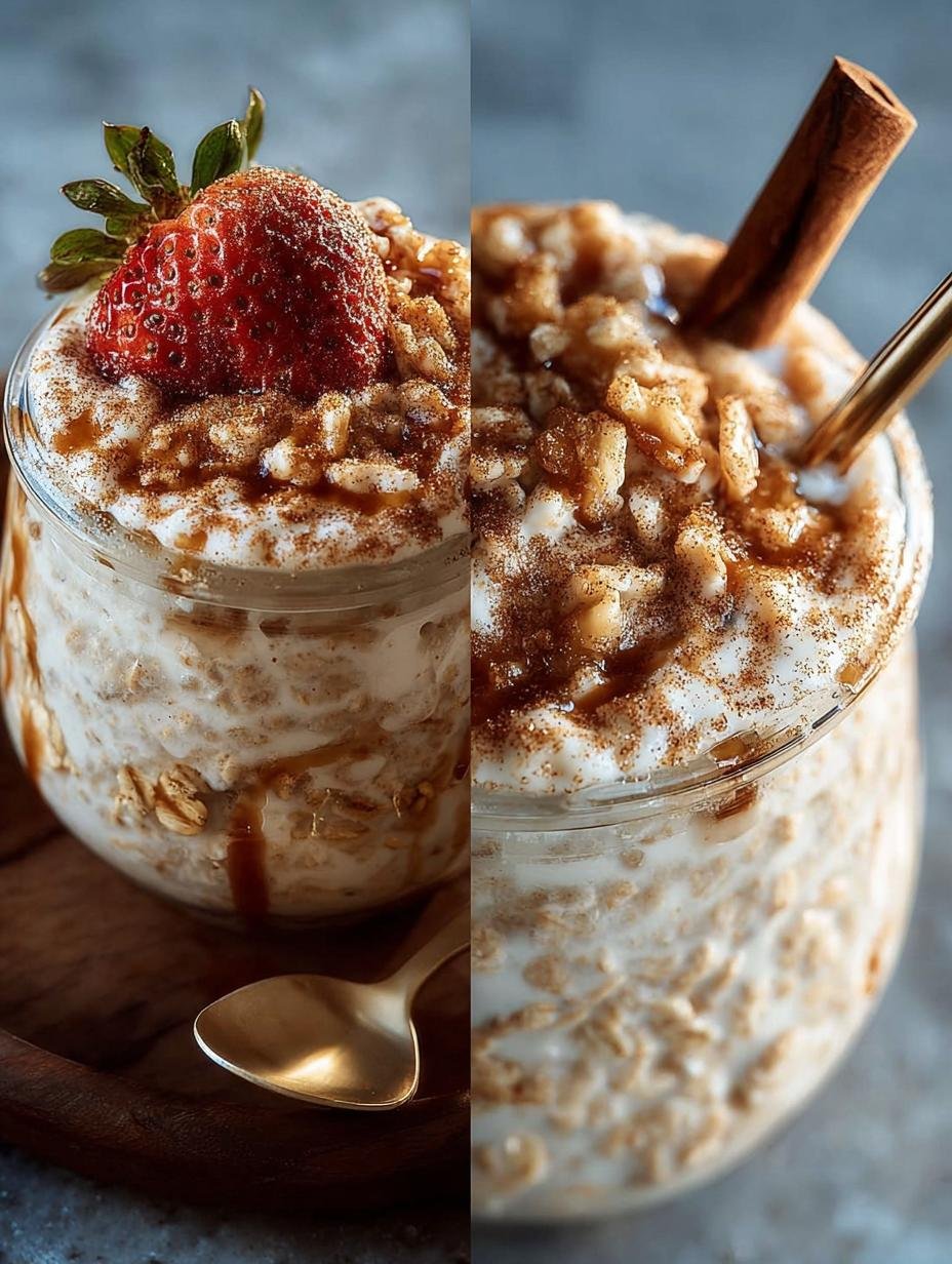 Smeuïge Cremige Zimtschnecken Overnight Oats: 2 unieke tips - Cremige Zimtschnecken Overnight Oats - close-up van de romige textuur