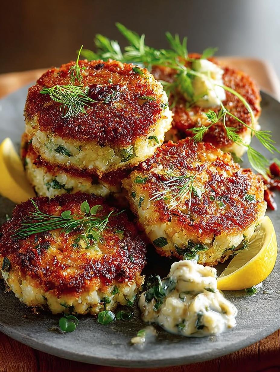 Close-up van goudbruine Dill Butter Bean Fishcakes met een knapperige korst