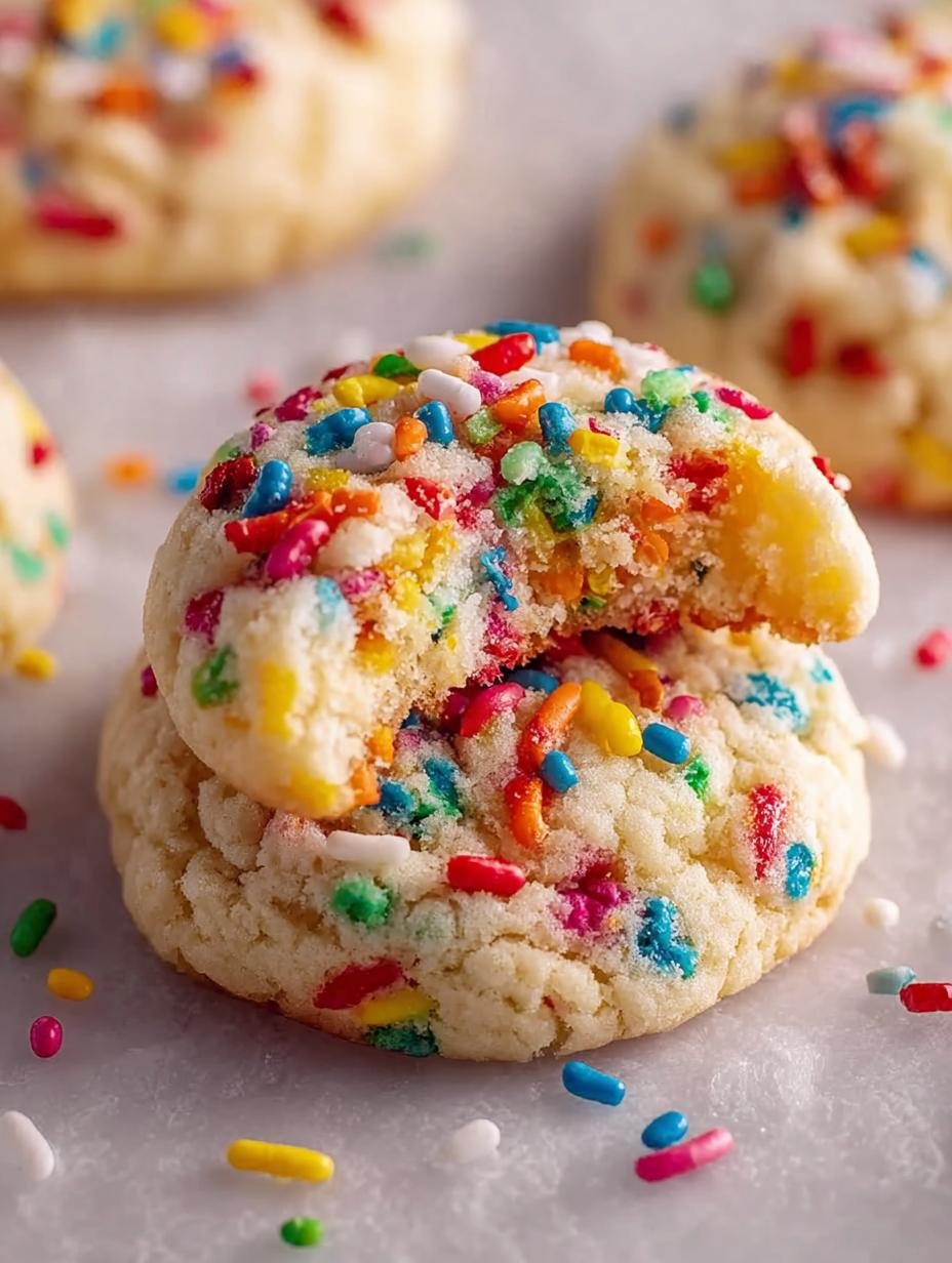 Vrolijke Funfetti Koekjes versgebakken op een bakplaat, klaar om te eten