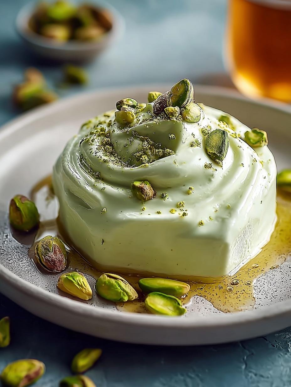 Close-up van romige Italiaanse Pistachecrème in een glazen pot met een lepel